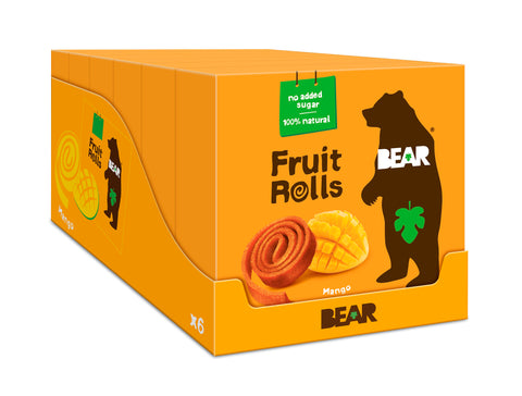 BEAR ávaxtarúllur Multipack mangó, 6 kassar (30 stk)