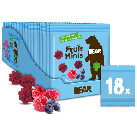 BEAR Fruit Minis hindberja & bláberja Singles (18 stk)