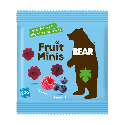 BEAR Fruit Minis hindberja & bláberja Singles (18 stk)