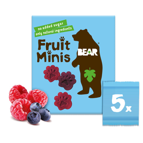 BEAR Fruit Minis Raspberry & Blueberry Multipack 4 kassar (20 stk)