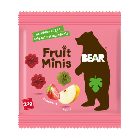 BEAR Fruit Minis jarðaberja & epla singles (18 stk)