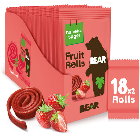 BEAR Fruit rolls ávaxtarúllur Single Strawberry (18 stk)