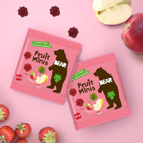 BEAR Fruit Minis Strawberry & Apple Multipack 4 kassar (20 stk)